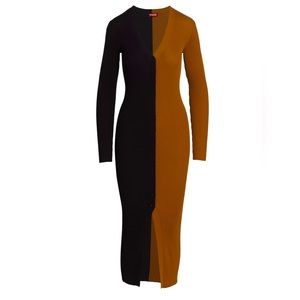 Staud Shoko Colorblocked Midi Dress